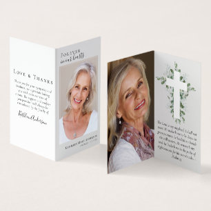 Folded Forever in Our Hearts Memorial Prayer Card