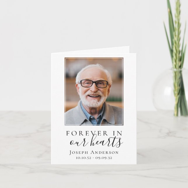 Folded Forever in Our Hearts Memorial Prayer Card (Front)