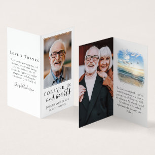 Folded Forever in Our Hearts Memorial Prayer Card