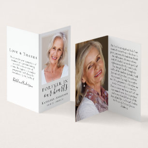 Folded Forever in Our Hearts Memorial Prayer Card