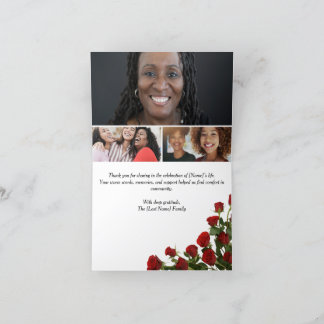 Folded Funeral Thank You Card - Editable