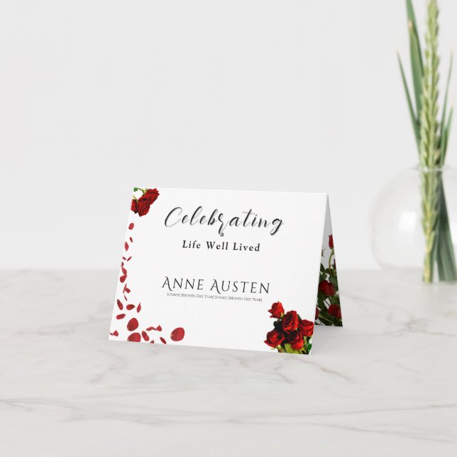 Folded Funeral Thank You Card - Editable  (Front)