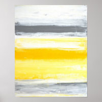 'Folded' Gray and Yellow Abstract Art