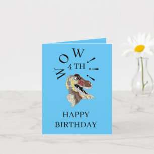 Folded Greeting Card ; 4 th BIRTHDAY FOR A BOY