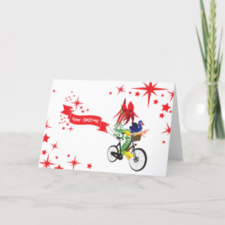 Folded Greeting Card  'Christmas Bike'