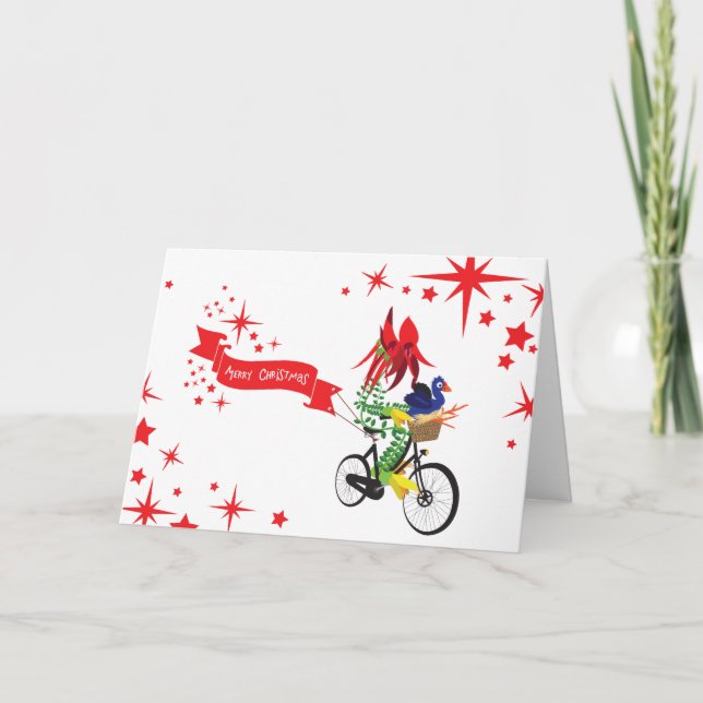 Folded Greeting Card  'Christmas Bike' (Front)