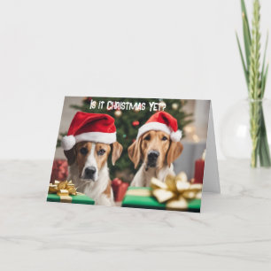Folded Greeting Card  Christmas Card  Adorable Dog