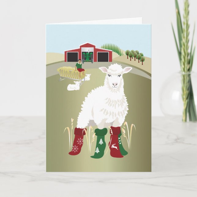 Folded Greeting Card 'Christmas Socks' (Front)