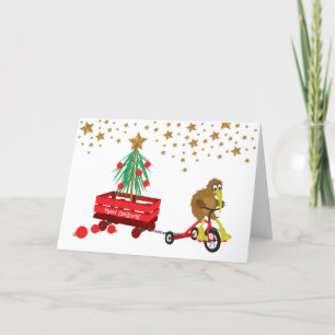 Folded Greeting Card ' Christmas Tricycle'