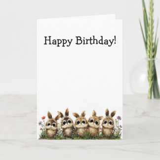Folded Greeting Card-Customisable-Bunnies Card