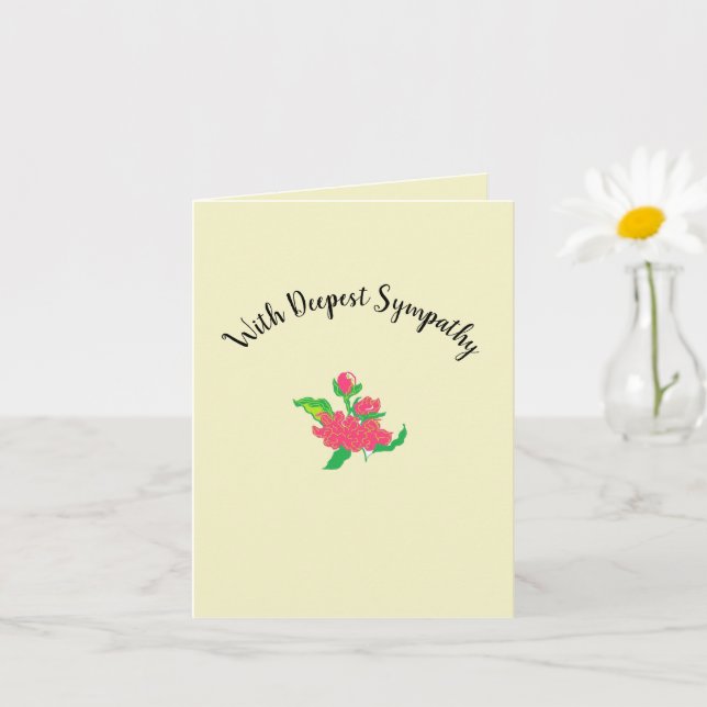 Folded Greeting Card : Deepest Sympathy (Small Plant)