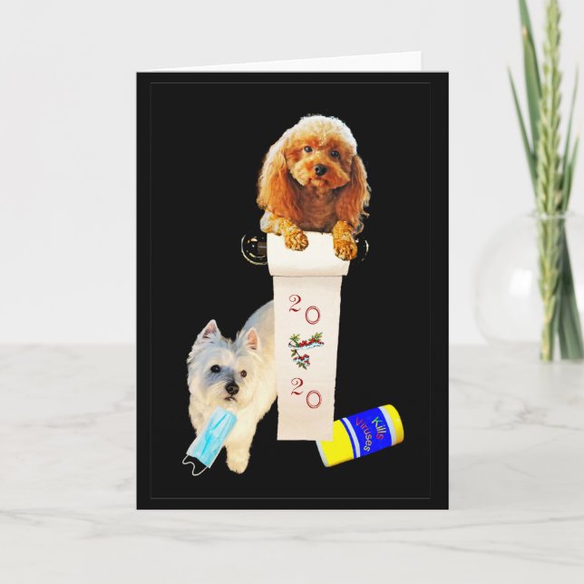 Folded Greeting Card depicting the joys of “2020” (Front)