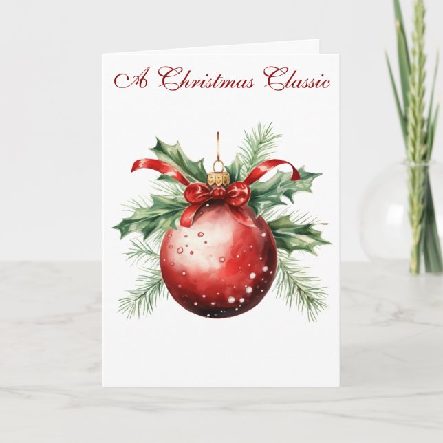 Folded Greeting Card-Elegant Victorian Christmas Card (Front)