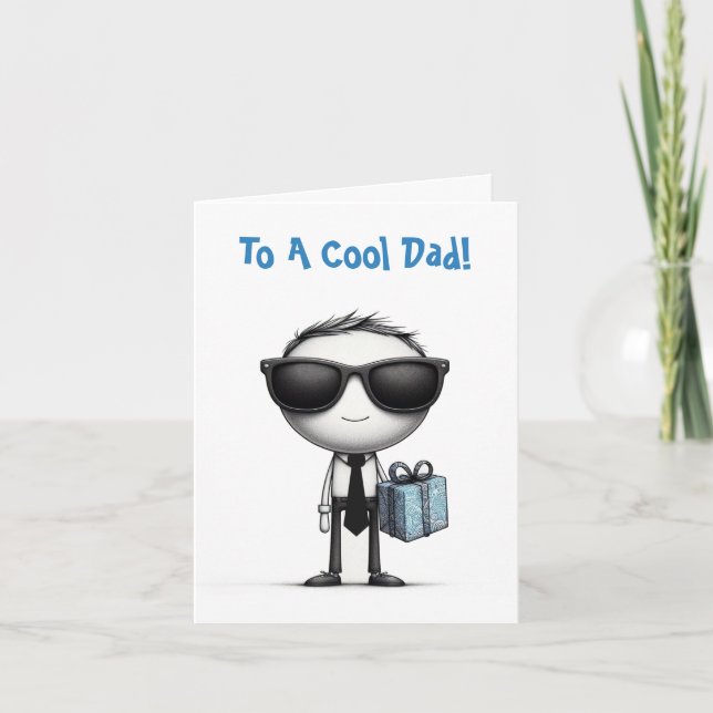 Folded Greeting Card-Father's Day-Cool Dad Card (Front)