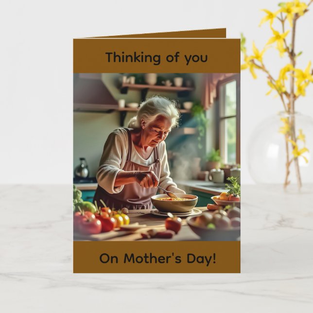 Folded Greeting Card for Mother's Day (Yellow Flower)