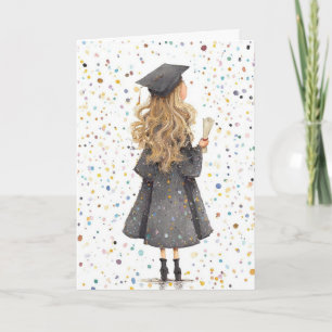 Folded Greeting Card-Girl Graduation Card