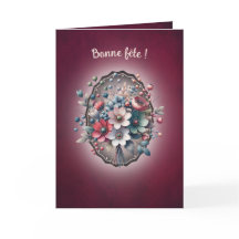 Folded Greeting Card, Raspberry Magnolia