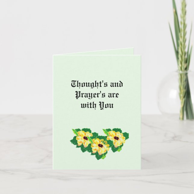 Folded Greeting Card : Thoughts & Prayers (Front)