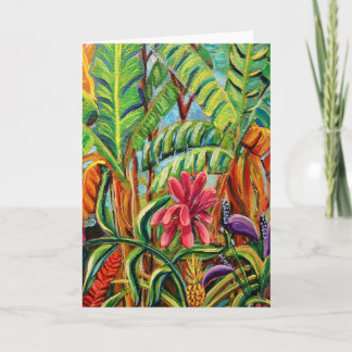 Folded Greeting Card Tropical Garden