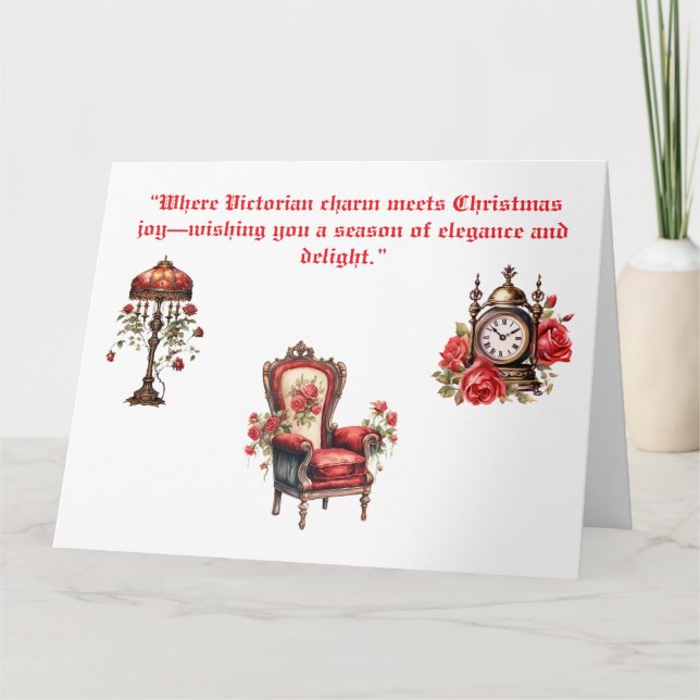 Folded Greeting Card- Victorian Christmas Card (Front)