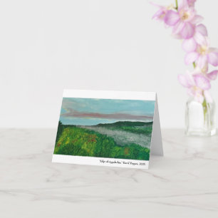 Folded greeting card with Appalachian landscape