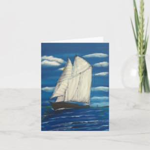 Folded Greeting Card with Sailboat