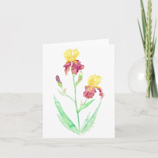 Folded greeting card with watercolor painting (Front)