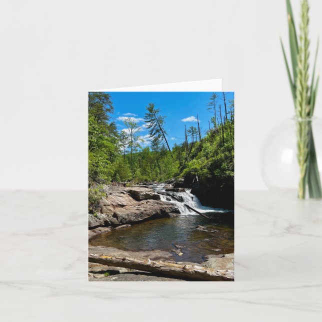 Folded greeting card with waterfall motif (Front)