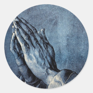 Folded Hands Prayer - Durer Classic Round Sticker