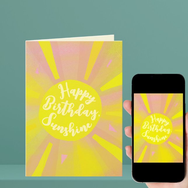 Folded Happy Birthday Sunshine Greeting Card (Creator Uploaded)