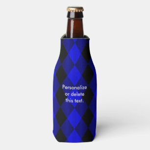 Folded Harlequin-Blue-Black-BOTTLE COOLER