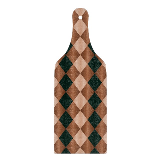 Folded Harlequin,Brown-Black-CUTTING BOARD PADDLE (Front)
