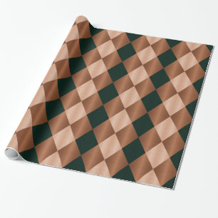 Folded Harlequin,Brown-Black-GIFT WRAPPING PAPER