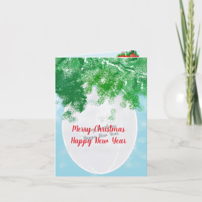 Folded Holiday Card : Christmas & New Years . (Front)
