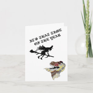 Folded Holiday Card : Dinosaur Halloween