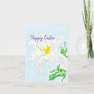 Folded Holiday Card : Easter Lilly