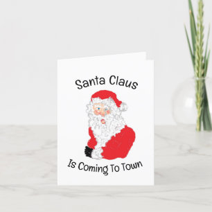 Folded Holiday Card : Santa Claus Coming To Town