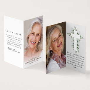 Folded In Loving Memory Memorial Prayer Card