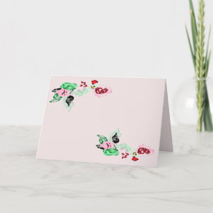 Folded Invitation : Roses on a vine