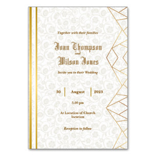 Folded Invitation Table Number