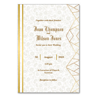 Folded Invitation Table Number