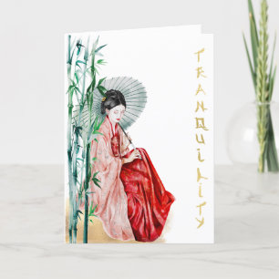 Folded Japanese Art Tranquillity  Thank You Card