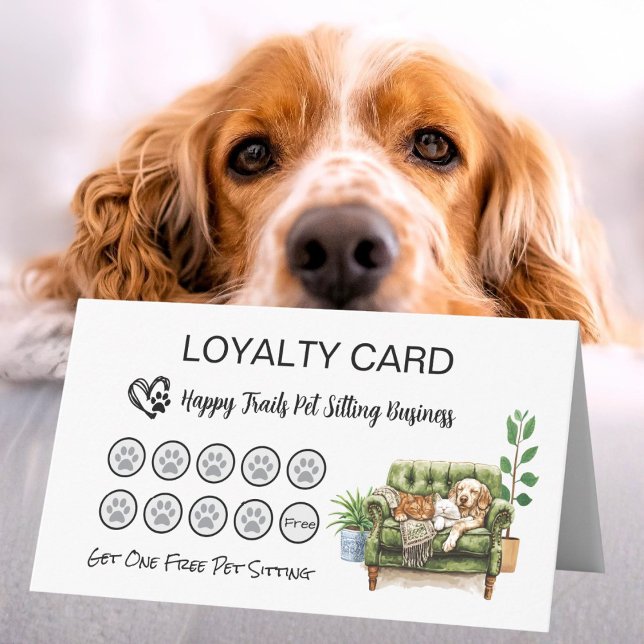 Folded Loyalty Card (loyalty card for pet sitter)