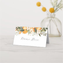 Folded Name Cards Wedding Bridal Florals Fruits