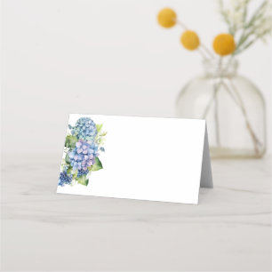 Folded Name Place Card-Blue Hydrangeas Card