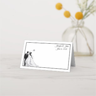 Folded Name Place Card-Wedding Couple-Custom Names Card
