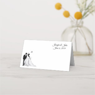 Folded Name Place Card-Wedding Couple-Custom Names Card