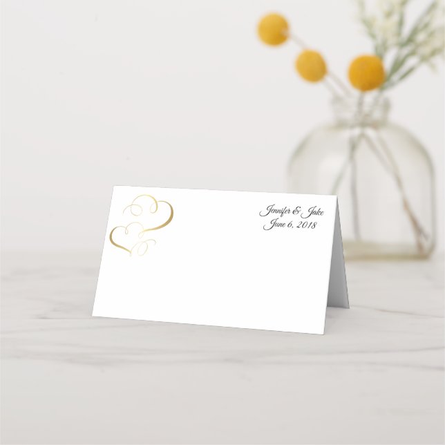 Folded Name Place Card-Wedding Couple-Custom Names Card (Front)