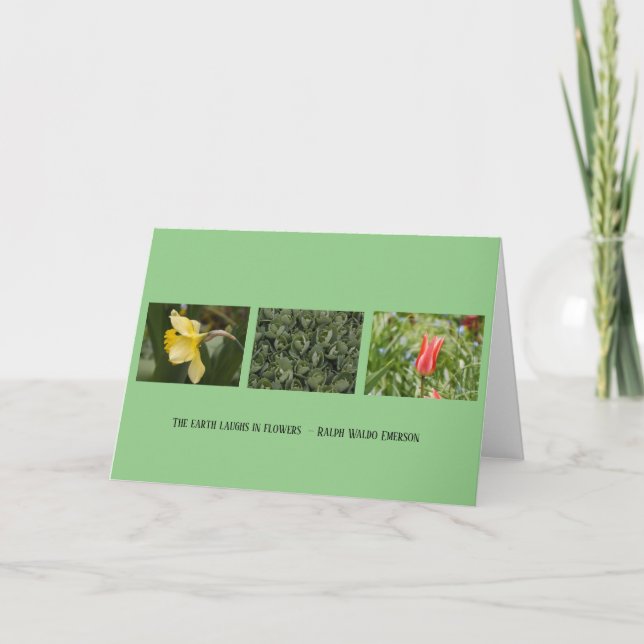 FOLDED NOTECARD - THE EARTH LAUGHS IN FLOWERS (Front)