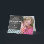 FOLDED PHOTO CHRISTMAS CARD vintage chalkboard<br><div class="desc">Send and extra special message with style and pizzazz this year... Personalised with your details & photos my modern holiday products are sure to stand out from the flurry of greetings your friends and family will receive this season and will make a special memento that will be treasured long after...</div>